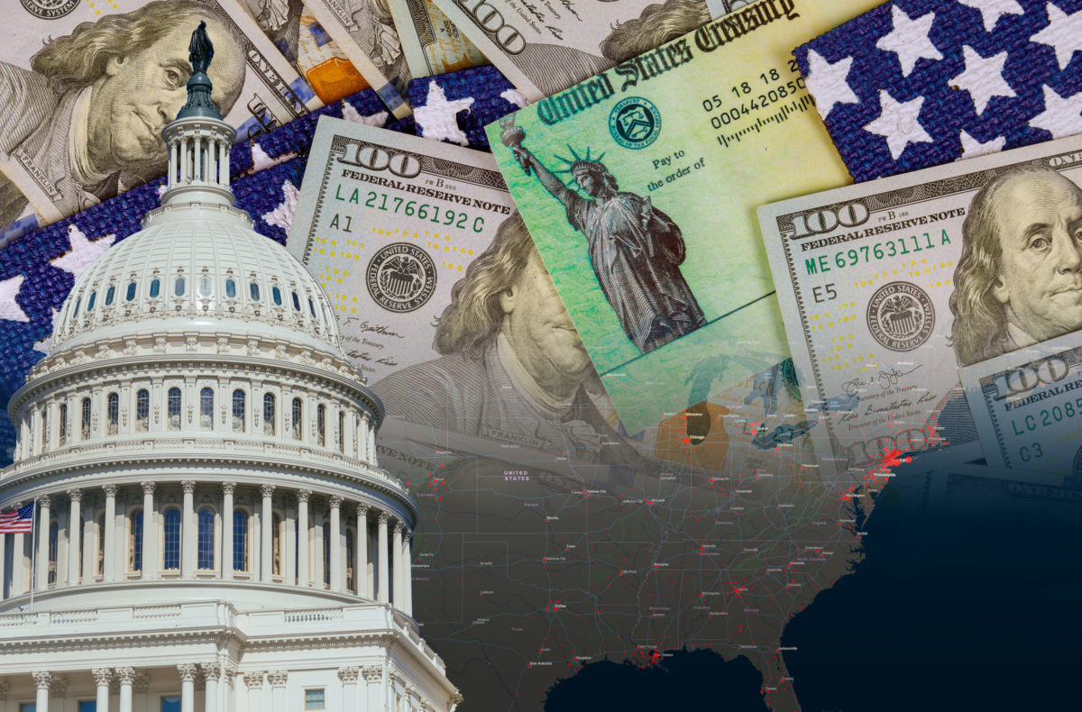 Coronavirus financial stimulus bill individual checks and cash from U.S. government 
